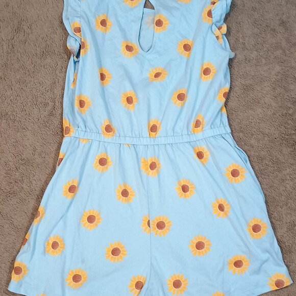 Old Navy/Flutter Sleeve Romper/Girls XL 14-16/Blue Sunflower Floral NWOT** - Picture 5 of 8
